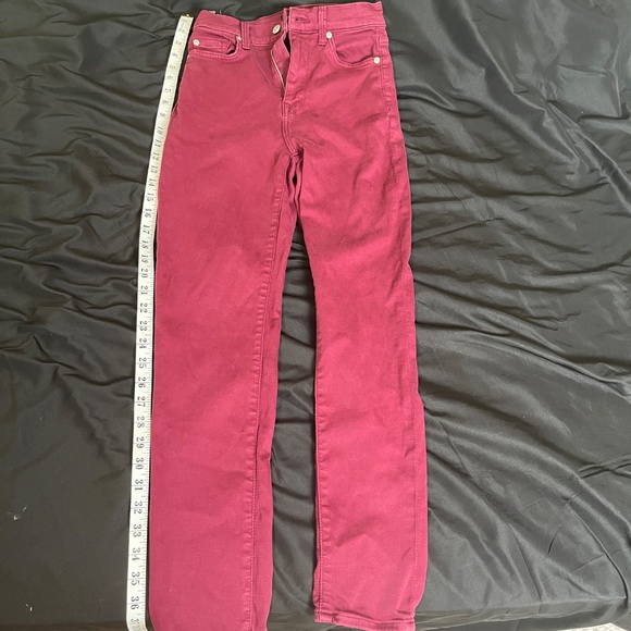 7 For All Mankind High Waist Ankle Red Skinny Jeans - Picture 11 of 11